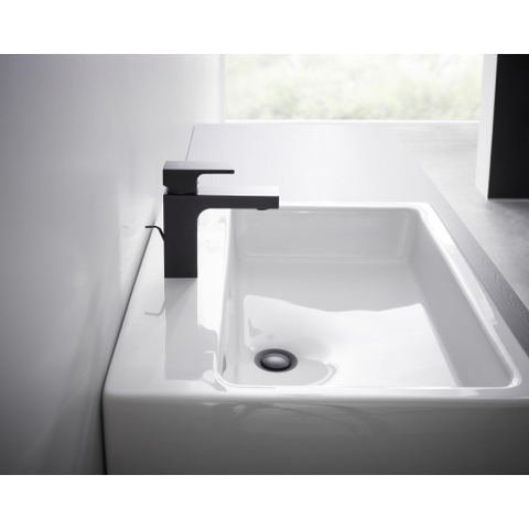 Hansgrohe Vernis Shape 1 greeps wastafelkraan - 100 met trekwaste - mat zwart SW651687