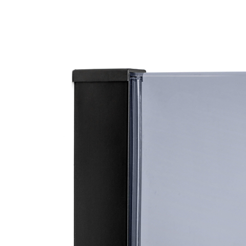 Wiesbaden Slim paroi de douche - 90x200cm - verre fumé - 8mm - noir mat SW398200