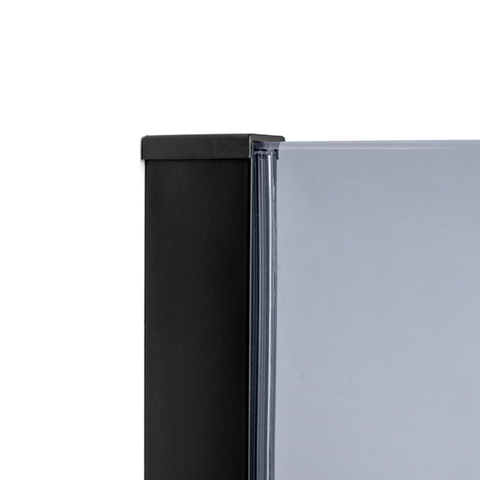 Wiesbaden Slim inloopdouche met mat zwart profiel en stabilisatiestang 90x200cm 8mm rookglas SW398200