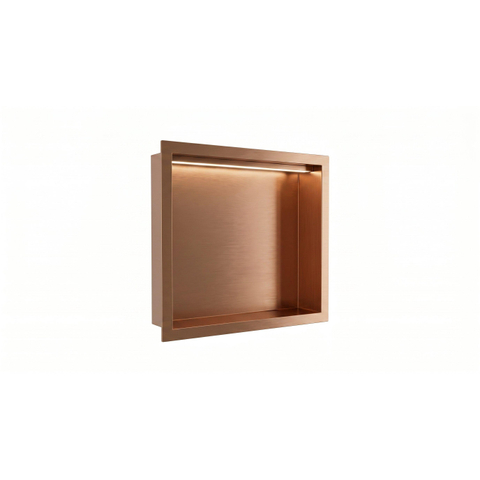 FugaFlow Eccelente Acces niche encastrée - 30x30x7cm - éclairage LED - cuivre brossé SW1580370