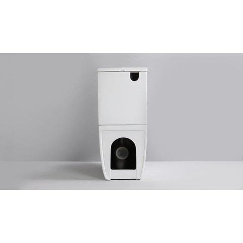 QeramiQ Dely Swirl Staand Toilet - zonder spoelrand - geberit spoelsysteem - slim zitting - mat wit SW1441591