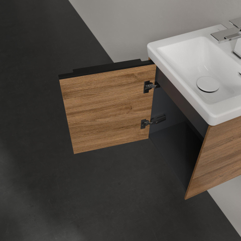Villeroy & Boch Subway 3.0 Wastafelonderkast - 1 deur - 351x429x309mm - Oak Kansas (mat hout) SW881749