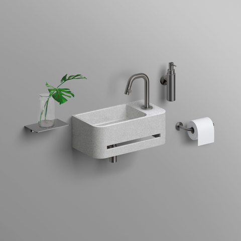 Clou Kaldur porte-rouleau de papier toilette forme L gunmetal brossé PVD SW917296