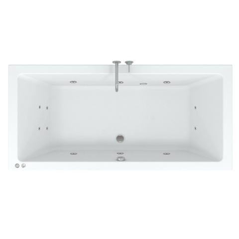 Riho Easypool 3.1 Lusso Baignoire balnéo droite 190x90cm 6+4+2 réglage pneumatique avec pieds et vidage blanc SW699385