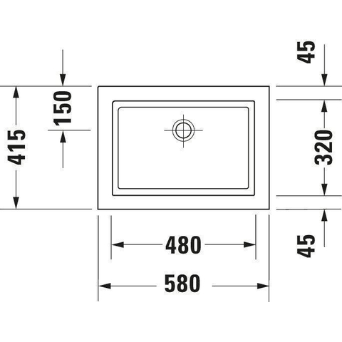 Duravit 2nd floor Opbouwwastafel - zonder overloop - zonder kraanvlak - 58x41.5cm - met wondergliss - wit 0290364