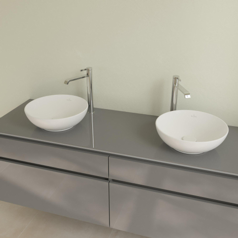 Villeroy & Boch Loop & friends vasque à poser - 38cm - ronde sans trop-plein CeramicPlus stone white SW644126