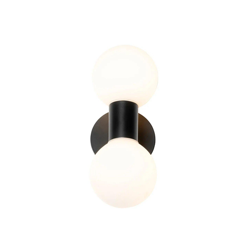 QAZQA Cederic wandlamp 8x20.4x11.3cm - 2 lichts - horizontaal/verticaal - IP44 - mat zwart SW1187220