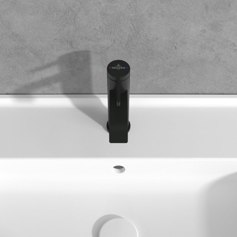 Villeroy & Boch Loop & Friends 1 greeps wastafelkraan - zonder waste - mat zwart SW974144