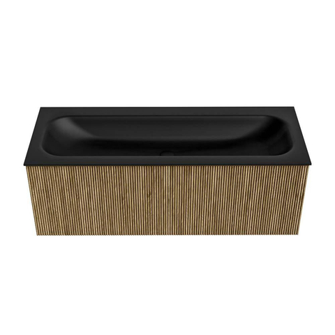 Mondiaz KURVE Badkamermeubelset - 120x46x40cm - 1 lade - wastafel solid surface - midden - 1 kraangat - Dusk SW1415129