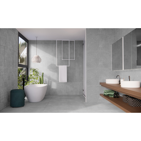 ÉCHANTILLON Terravito Gipuro Carrelage de sol et de mur - 60x120cm - rectifié - mat Gris SW1130927