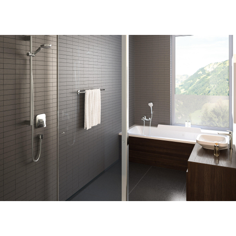 Hansgrohe Croma Select E Multi glijstangset met Croma Select E Multi handdouche 90cm met Isiflex`B doucheslang 160cm wit/chroom 0605313