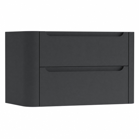 H&R Badmeubelen Juice Meuble sous vasque - 100x45x50cm - angles arrondis - 2 tiroirs - poignée intégrée - Dark blue mat SW1489123