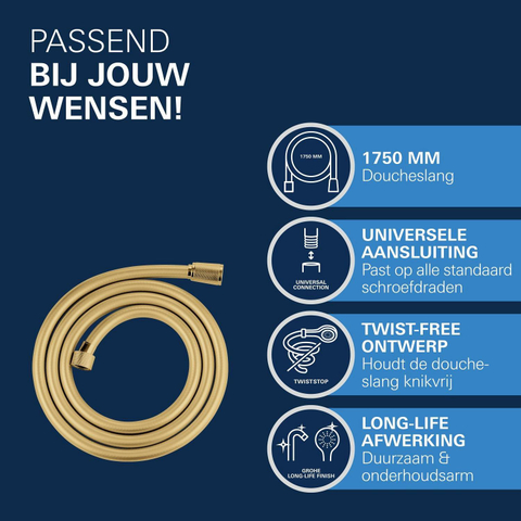 GROHE Silverflex Doucheslang - 175cm - glad - cool sunrise SW98832