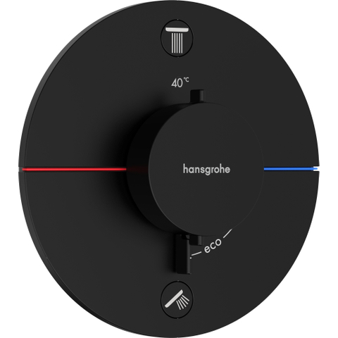 Hansgrohe Showerselect comfort s Thermostaat - inbouw - voor 2 functies - met geïntergreerde zekerheidscombinatie volgens EN1717 - mat zwart SW917949