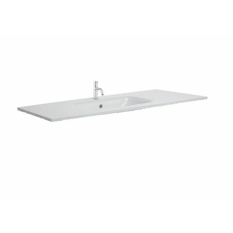 Crosswater Glide II Wastafel inbouw - zonder kraangat - 100x45cm - glas - glans ice wit SW487193