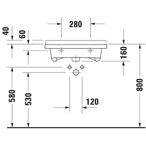 Duravit Starck 3 lavabo 60x54,5cm 1 trou de robinet avec trop-plein blanc 0291337