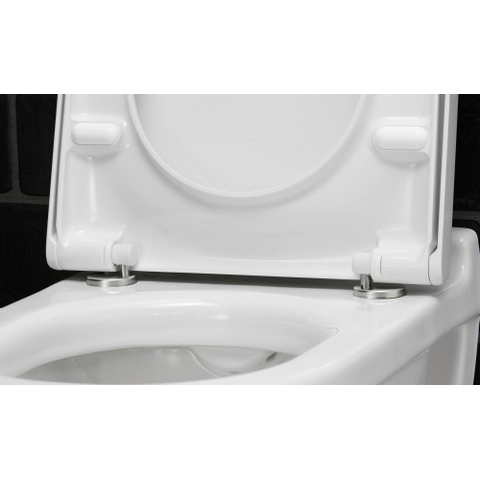 Duravit Starck 3 Wandclosetpack - met wandcloset - diepspoel - rimless - met verdekte bevestiging - 36x54cm - met softc - softclose - glans wit SW70150