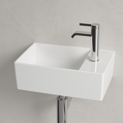 Villeroy & Boch Memento 2.0 lave-mains dessous rectifié 40x26cm - sans trop-plein 1 trou de robinet ceramic+ blanc SW358471