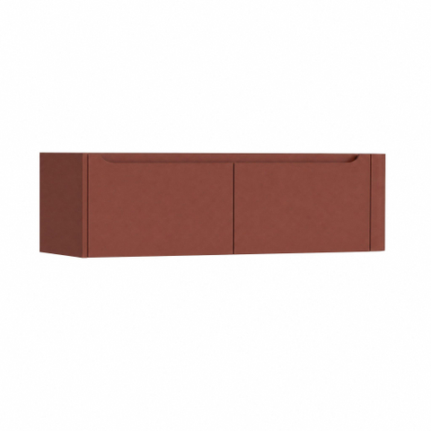 H&R Badmeubelen Juice Meuble sous vasque - 140x45x40cm - coin droit arrondi - 2 tiroirs - poignée intégrée - Terra mat SW1110284