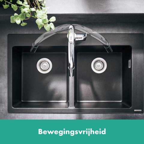 Hansgrohe Focus m41 Eengreeps keukenmengkraan - 240 met uittrekbare vuistdouche - 2 straalsoorten - hoogglans chroom GA69755