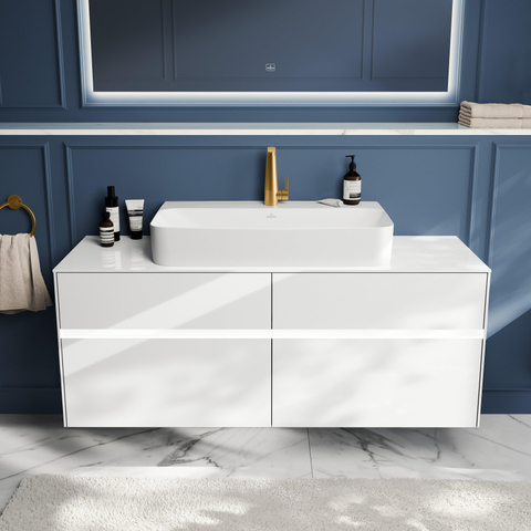 Villeroy & Boch Finion Lavabo - 800 x 470 x 165 mm - Blanc Alpin CeramicPlus - sans trop-plein - meulé SW106486