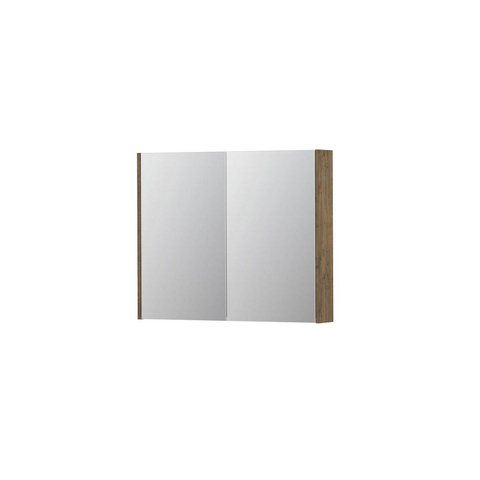 INK SPK2 armoire de toilette – 90 x 74 x 14 cm – 2 portes, portes-miroir double face – Chêne Naturel SW353396