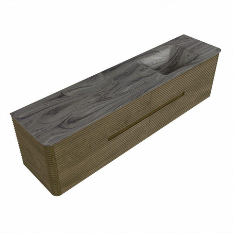 Mondiaz CIRO-DLUX Ensemble de meubles de salle de bains - 190x45x50cm - lavabo en Solid Surface Sombra - 1 vasque à droite - sans trous de robinet - 4 tiroirs - Dusk SW1533568