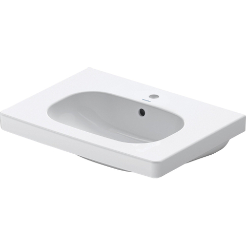 Duravit D-code Wastafel - 65x48cm - met 1 kraangat - met overloop - wit 0295855