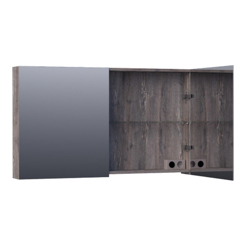 BRAUER Impress armoire de toilette – 119 x 70 x 15 cm – 2 portes, portes-miroir double face – Driftwood SW486489