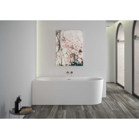 Plieger Kansas Hoekbad - 180x80x60cm - hoek links - met slotoverloop - met af- en overloopgarnituur - met poten - acryl - mat wit SW924790