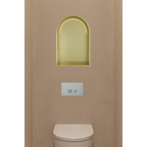 Hotbath &MORE Inbouwbox of inbouwnis Toogmodel - 30x45x10cm - met LED - IP44 - PVD - geborsteld messing (goud) SW1246499