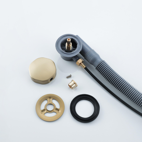 Fortifura Calvi Badafvoercombinatie - draaibediening - geschikt - voor bodemdikte 10-20mm - geborsteld messing (goud) SW1381753