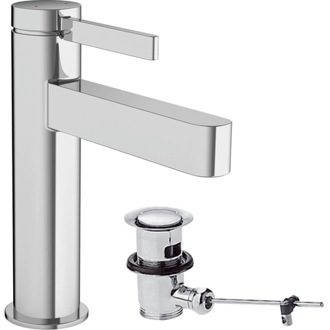 Hansgrohe Finoris Eengreeps wastafelmengkraan - 110 met PopUp - trekwaste - hoogglans chroom SW651001