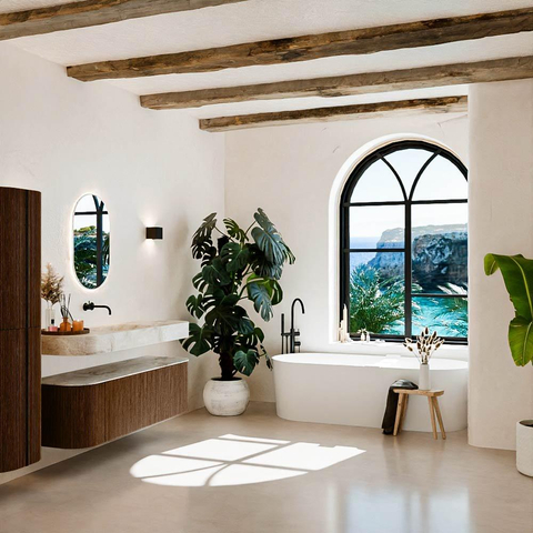 MONDIAZ THOR-DLUX 150cm meuble de salle de bains arrondi gauche + droite couleur Walnut avec 1 tiroir et 2 portes. Vasque suspendue CLOUD Milieu sans trou de robinet couleur Frappe. SW1464624