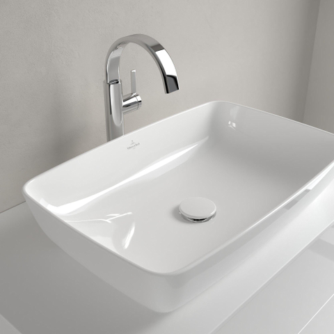 Villeroy & Boch Artis opzetwastafel - 58x38cm - zonder kraangat - zonder overloop - White Alpine (glans wit) 1025296