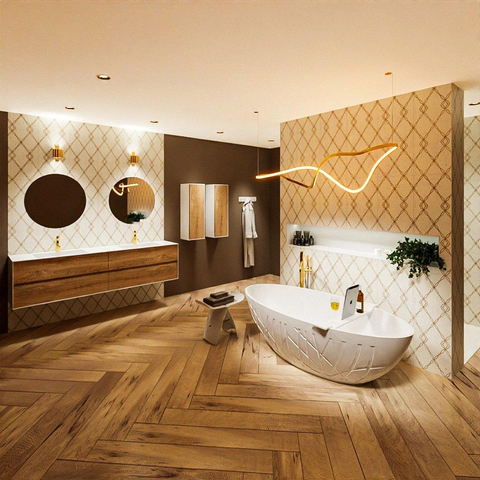 MONDIAZ HOLM Baignoire îlot - 180x85cm - talc SW491601