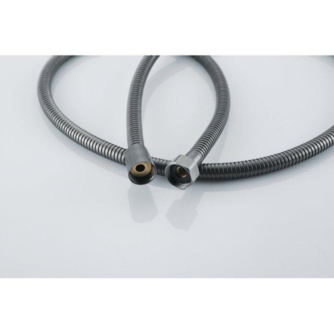 Fortifura Calvi Ensemble de douche avec douchette ronde, flexible en métal et robinet de douche Gunmetal PVD SW811954