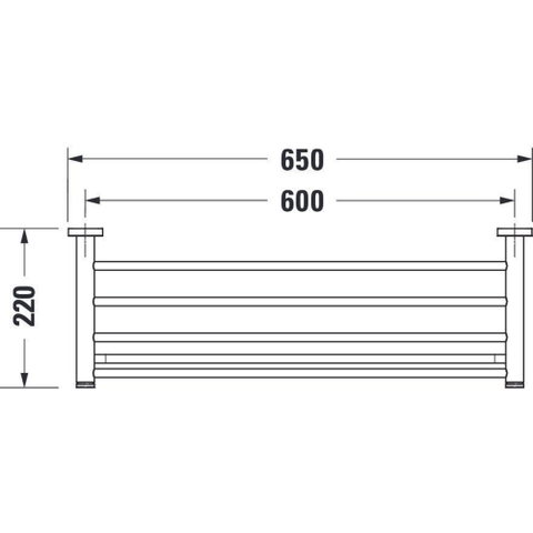 Duravit D-code Badhanddoekrek - 63x22 cm - hoogglans chroom GA49426