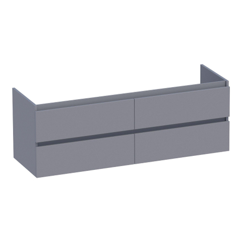 BRAUER Joy meuble sous-lavabo 140 4 tiroirs softclose - sans poignées - 2 découpes pour siphon - gris mat SW1201099