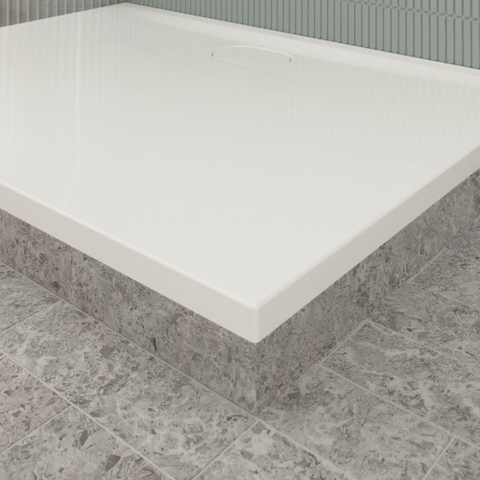 Villeroy & Boch Ecora douchebak - 120x90x3.5cm - afvoer lange zijde - white alpine (wit) SW1558861
