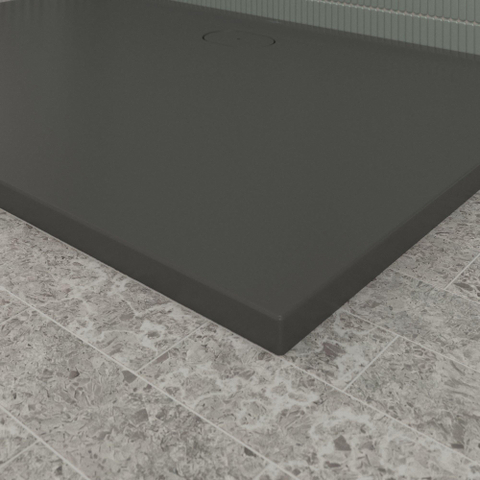 Villeroy & Boch Ecora douchebak - 150x100x3.5cm - afvoer lange zijde - anthracite (antraciet) SW1558973