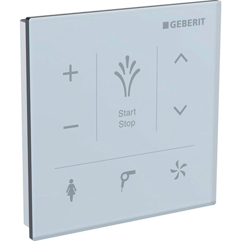 Geberit AquaClean Tuma Comfort Douchewc - spoelrandloos Wand geborsteld RVS afdekplaatje - met wandbediening - geborsteld wit glans SW809477