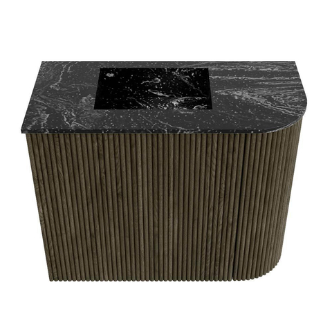 Mondiaz JOYA-DLUX 51.6cm toiletmeubel - ronding rechts kleur Shadow - Wastafel FAYE positie Links Zonder kraangat kleur Lava. SW1422940