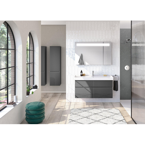Villeroy & Boch Collaro meubelwastafel - 120x47cm - met overloop - 1 kraangat CeramicPlus - Stone White (mat wit) SW358339