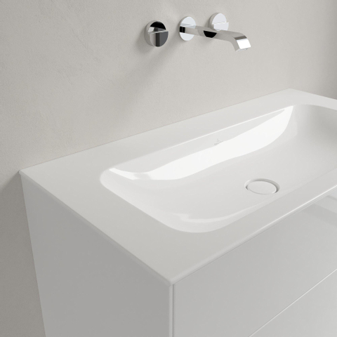 Villeroy & Boch finion meubelwastafel - 100x50cm - zonder kraangat - zonder overloop CeramicPlus - White Alpine (glans wit) SW209390