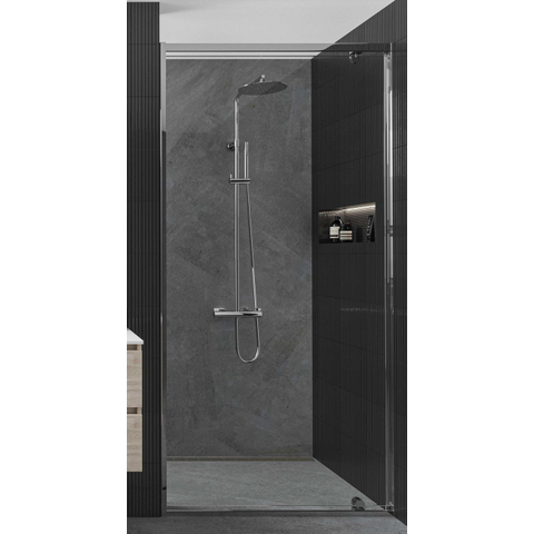 IVY Pact opbouw regendoucheset – Ø20 cm slim hoofddouche – glijstang – satin spray handdouche – chroom SW1034824