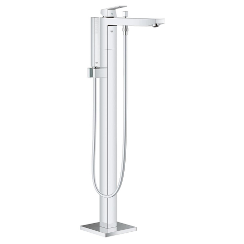 Grohe Eurocube Freestander Badkraan - met omstel - met douchehouder - met handdouche - met doucheslang 125cm - chroom SW108050