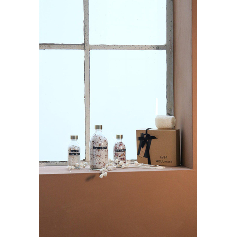 Wellmark Giftbox Badzout 3-delig - Helder Glas - Messing Dop - JUST RELAX SHOWROOMMODEL SHOW26558