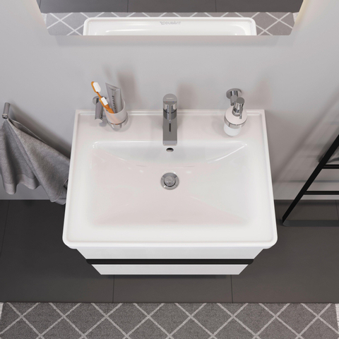 Duravit D-neo Wastafel - 65x48cm - met 1 kraangat - met overloop - wit SW640403