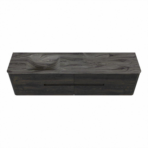Mondiaz CIRO-DLUX Meuble de salle de bains - 190x45x50cm - Plan vasque solid surface Sombra - 1 vasque à gauche - sans trous de robinetterie - 4 tiroirs - Shadow SW1532804